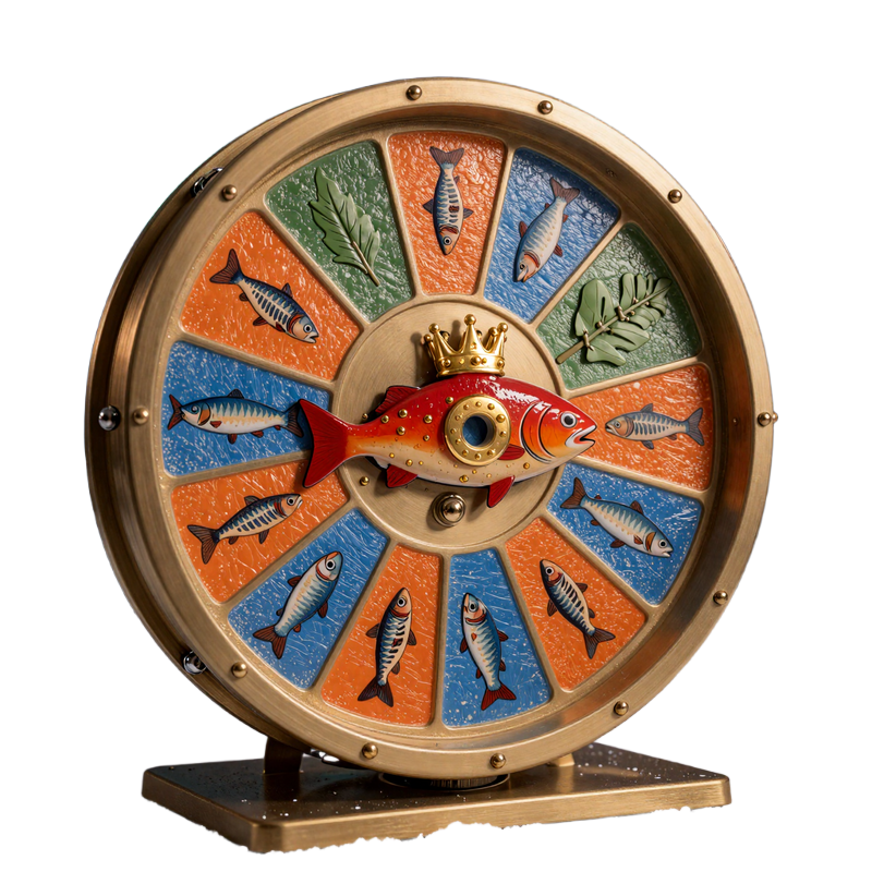Ice Fishing 53-Segmente Money Wheel mit Leaf-, Blues-, Oranges- und Huge-Reds-Feldern